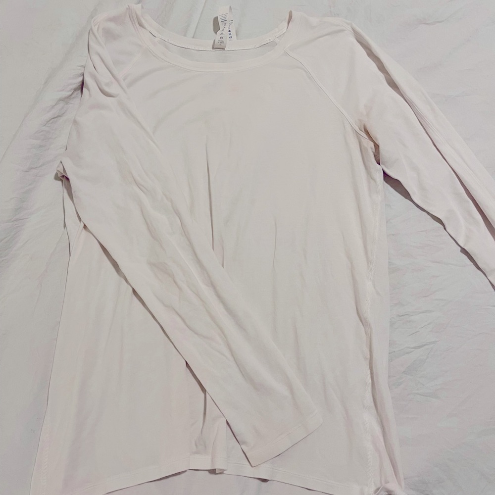 Womens white lululemon long sleeve top